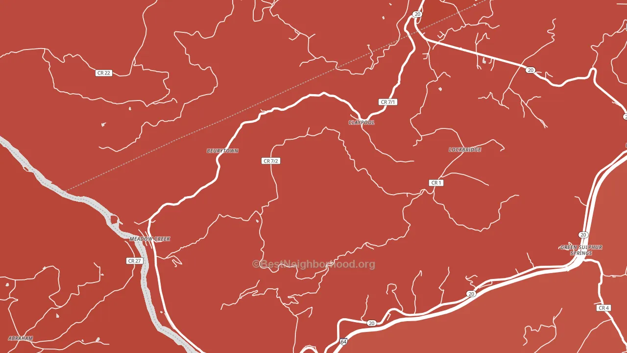 Meadow Creek, WV block-group political-lean map