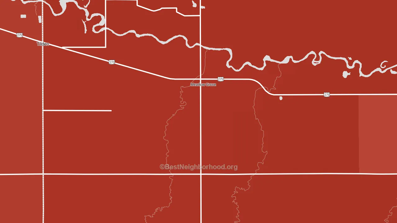 Meadow Grove, NE block-group political-lean map