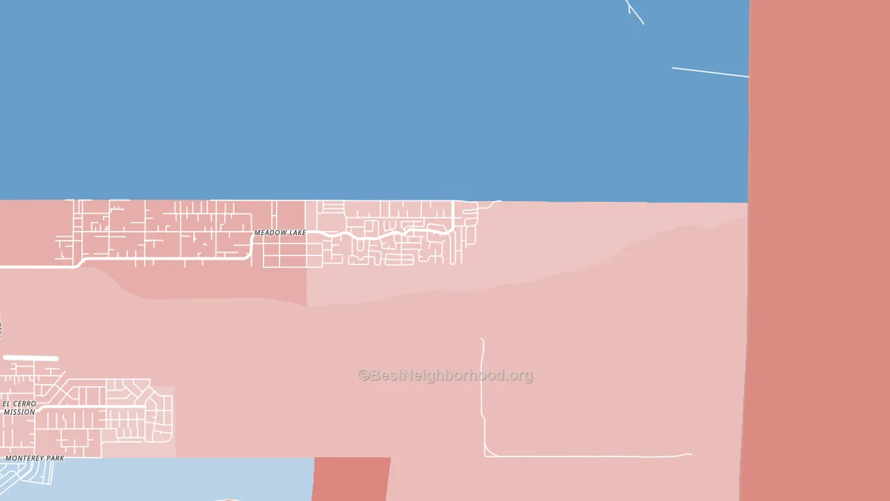 Meadow Lake, NM block-group political-lean map