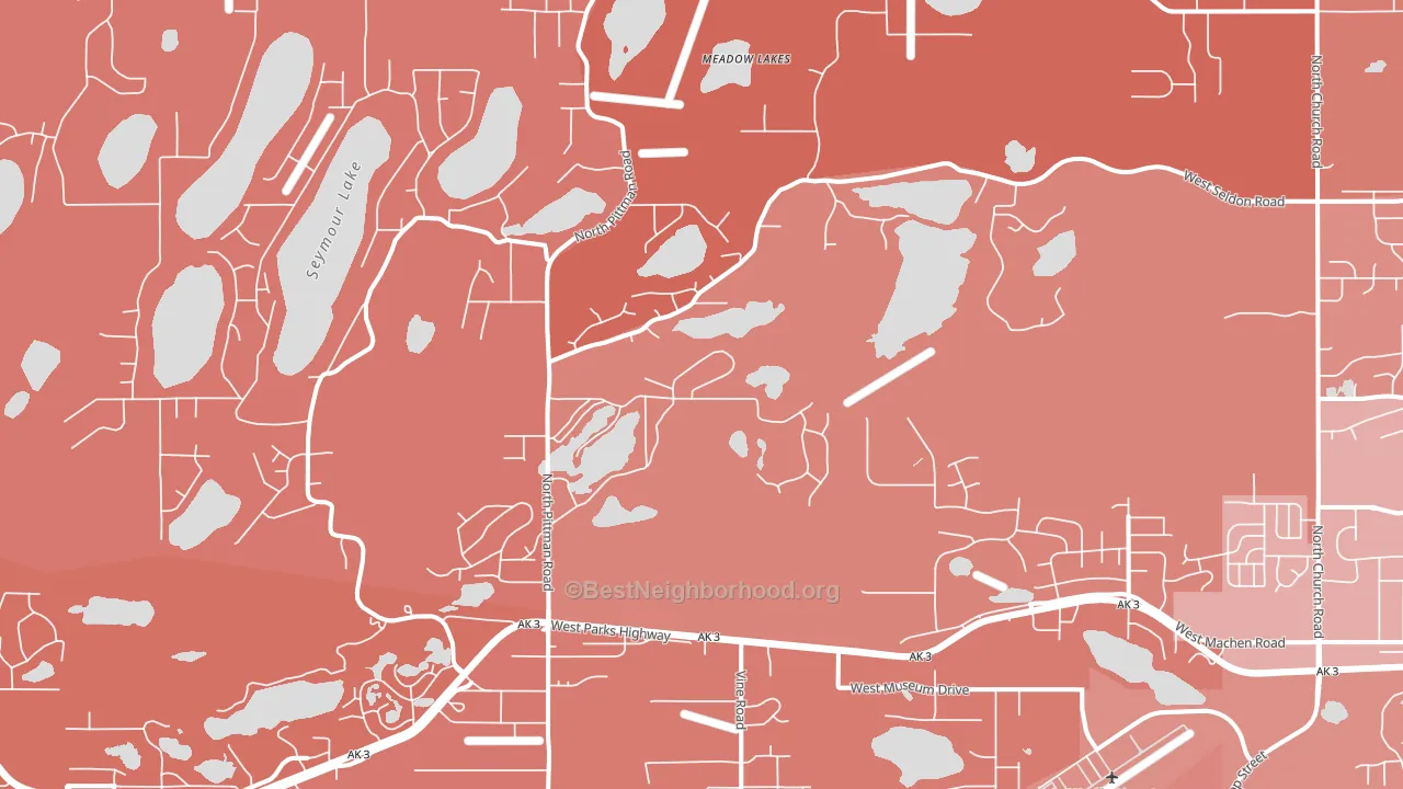 Meadow Lakes, AK block-group political-lean map
