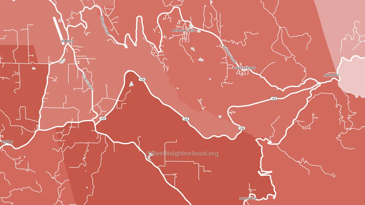 Meadow Lakes, CA block-group political-lean map