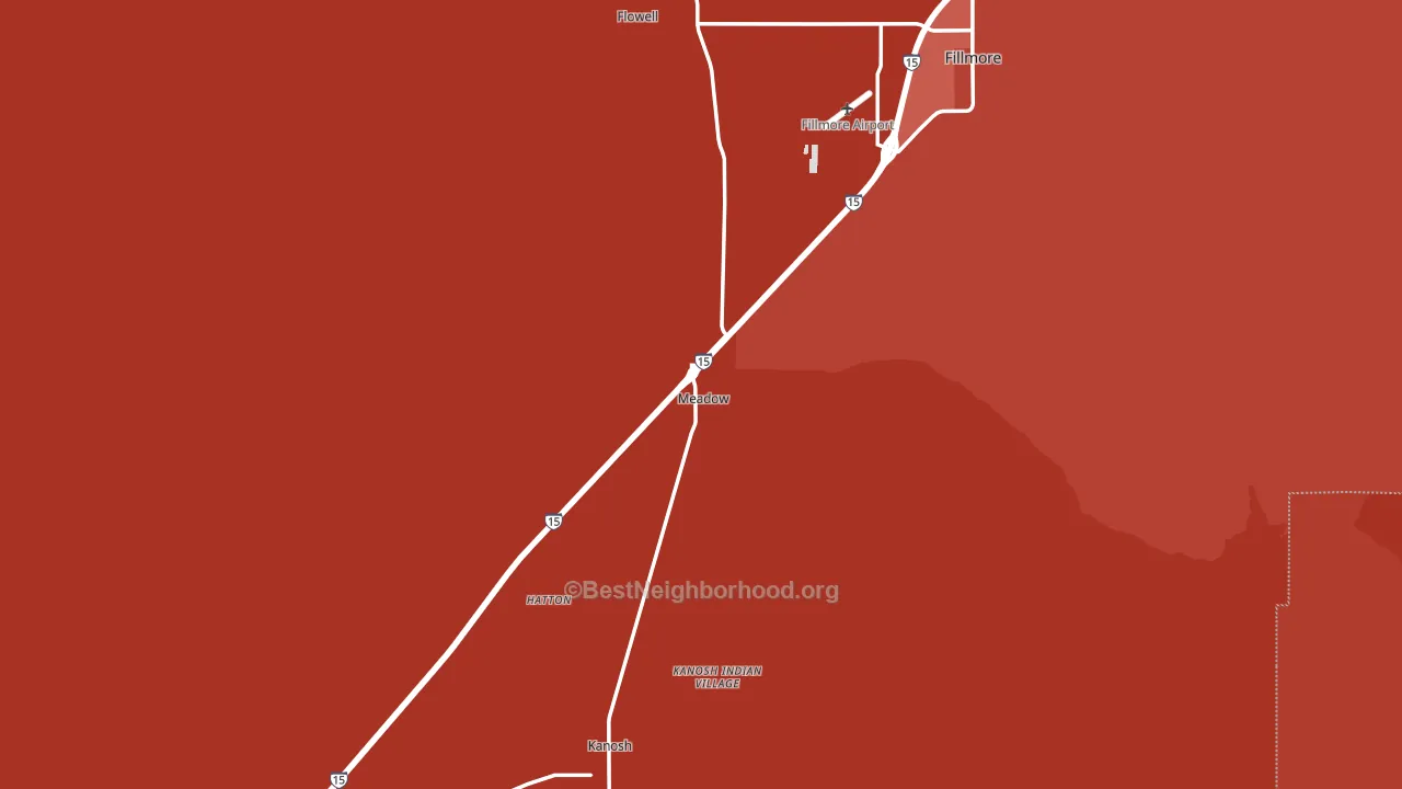 Meadow, UT block-group political-lean map