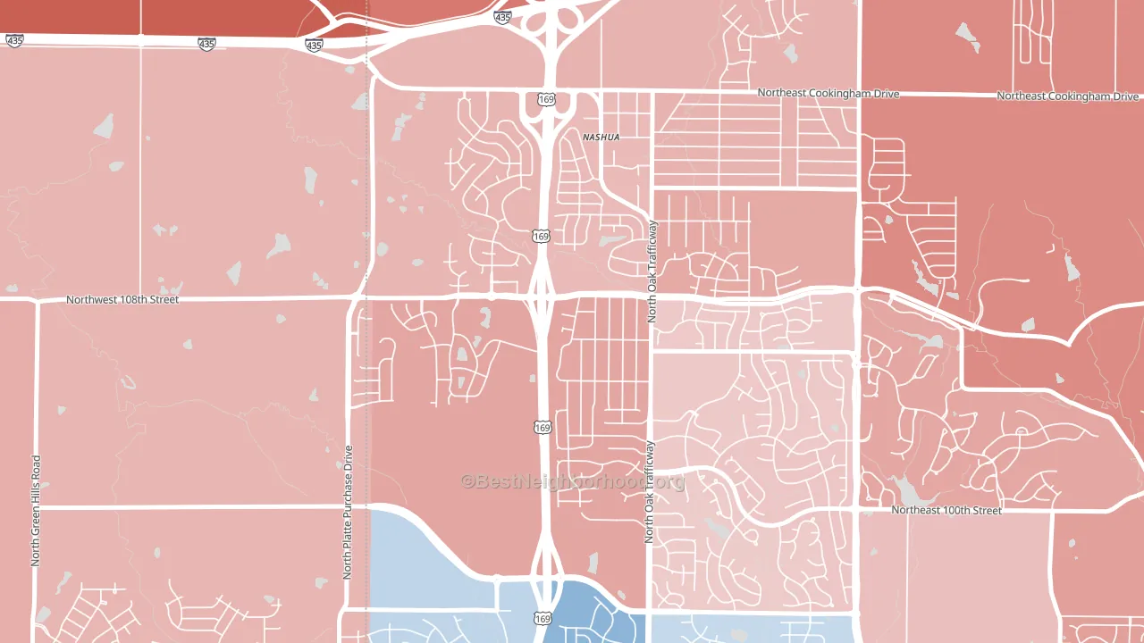 Meadowbrook Heights, Kansas City, MO block-group political-lean map