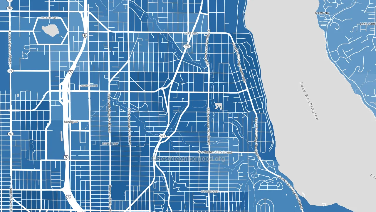 Meadowbrook, Seattle, WA block-group political-lean map