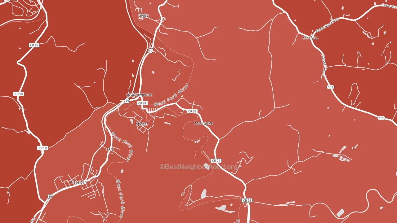 Meadowbrook, WV block-group political-lean map