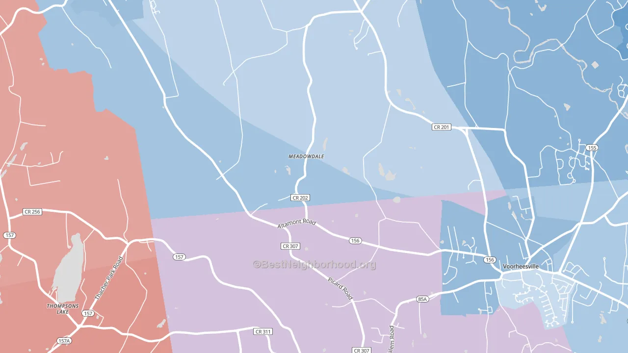 Meadowdale, NY block-group political-lean map