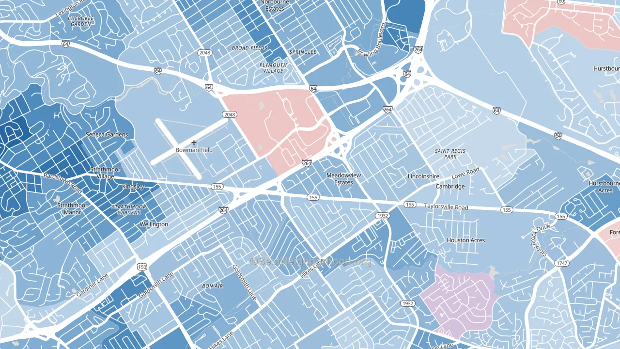 Meadowview Estates, KY block-group political-lean map