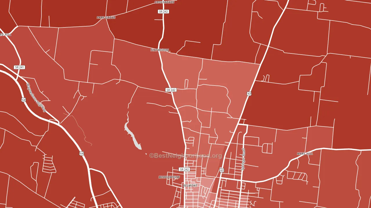 Meadowview, TN block-group political-lean map