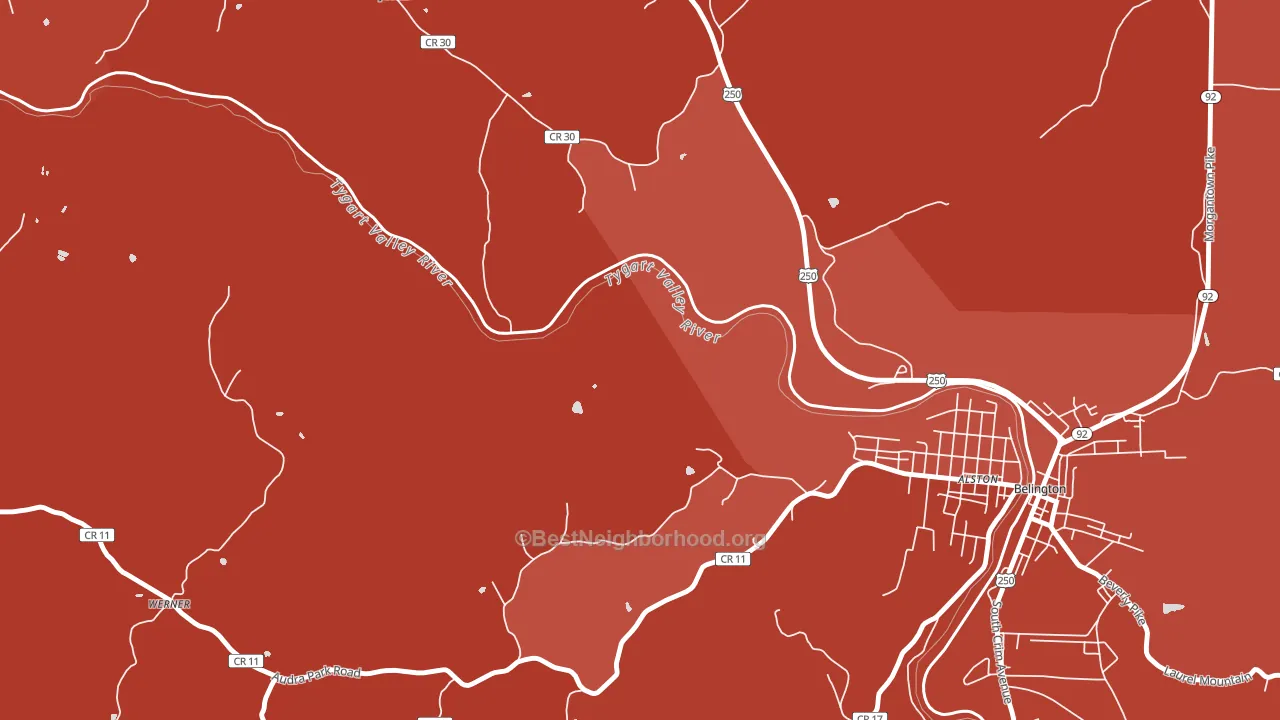Meadowville, WV block-group political-lean map