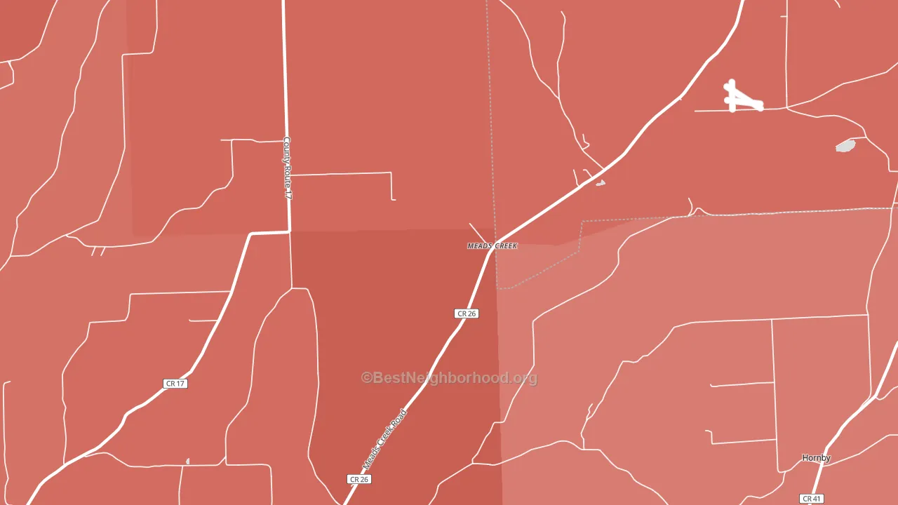Meads Creek, NY block-group political-lean map