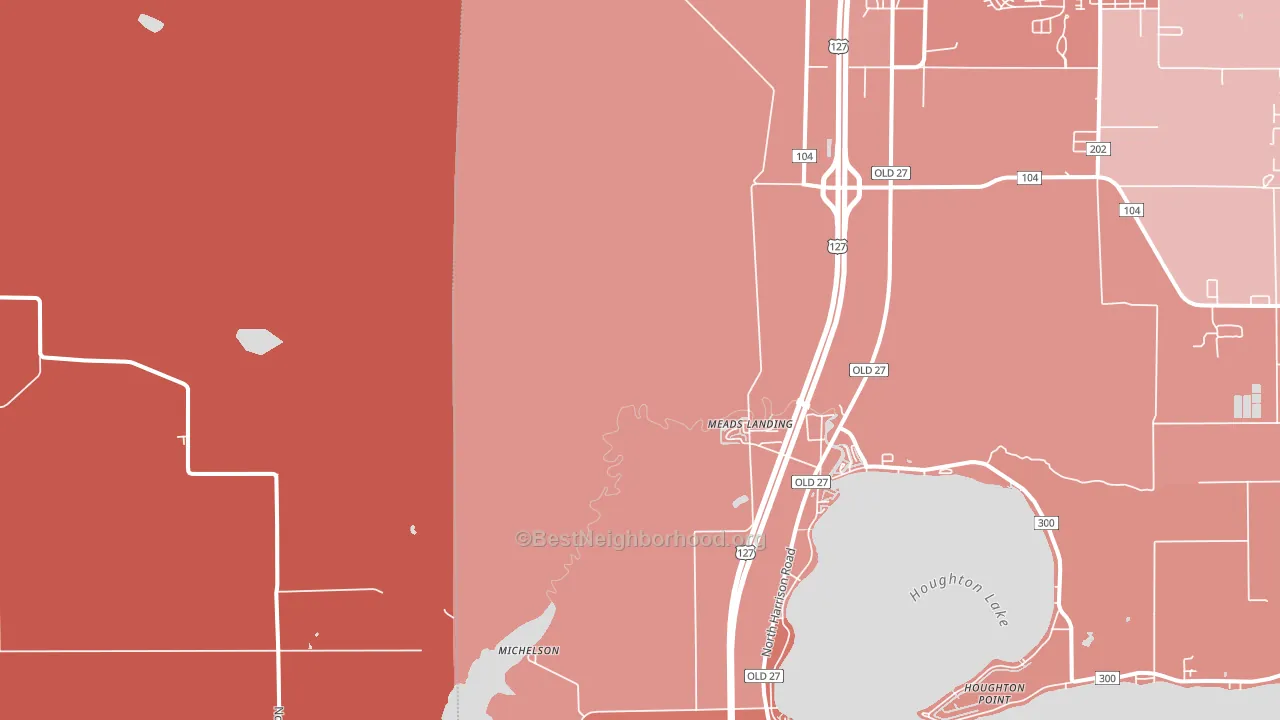 Meads Landing, MI block-group political-lean map