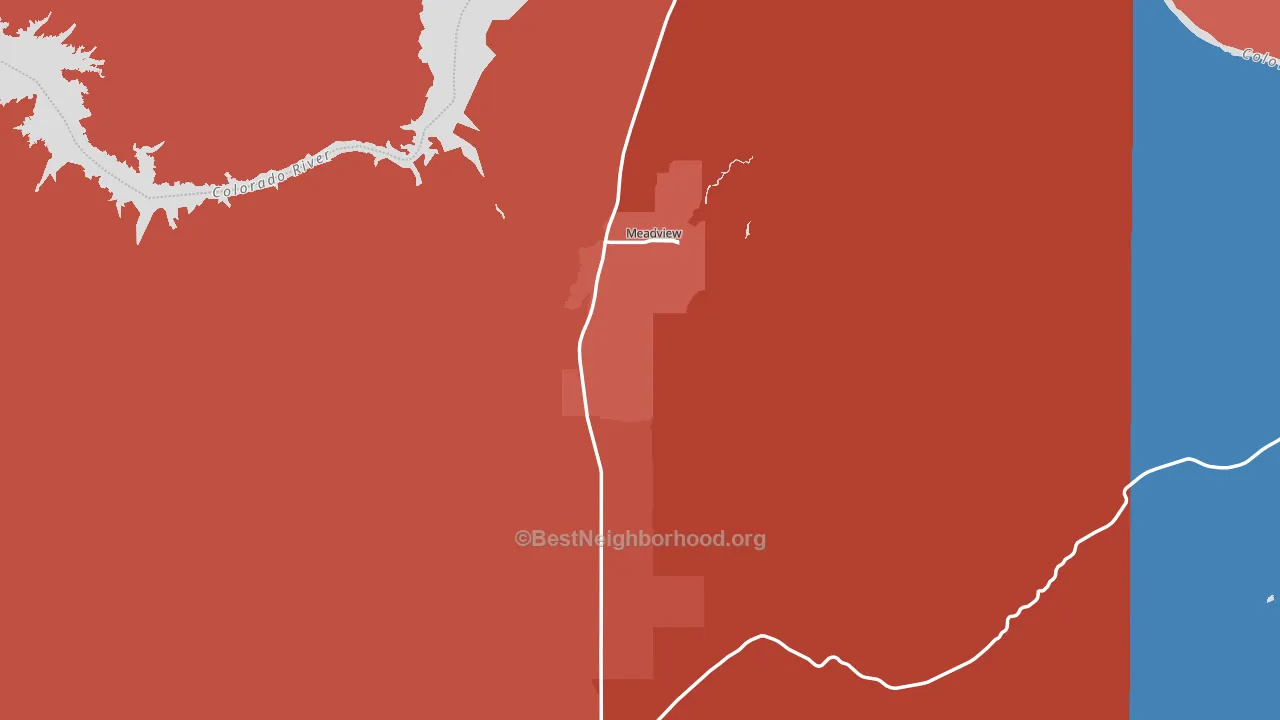 Meadview, AZ block-group political-lean map