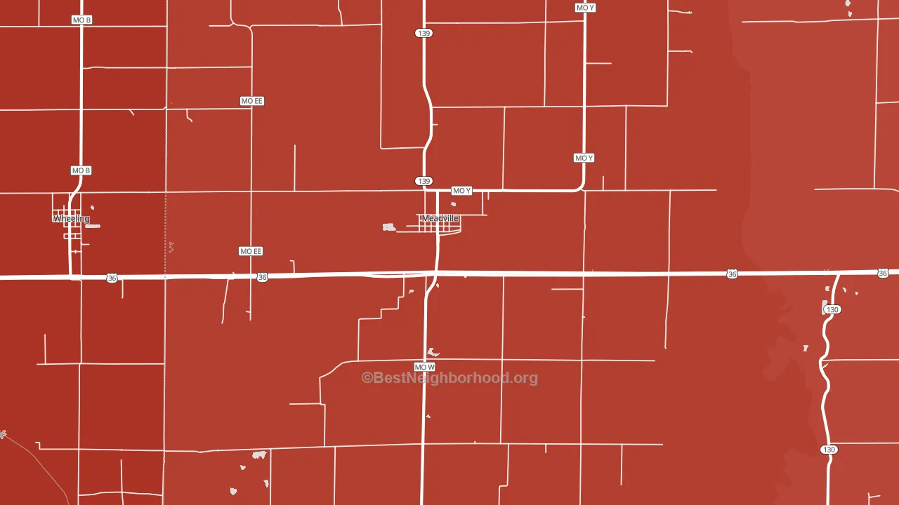 Meadville, MO block-group political-lean map