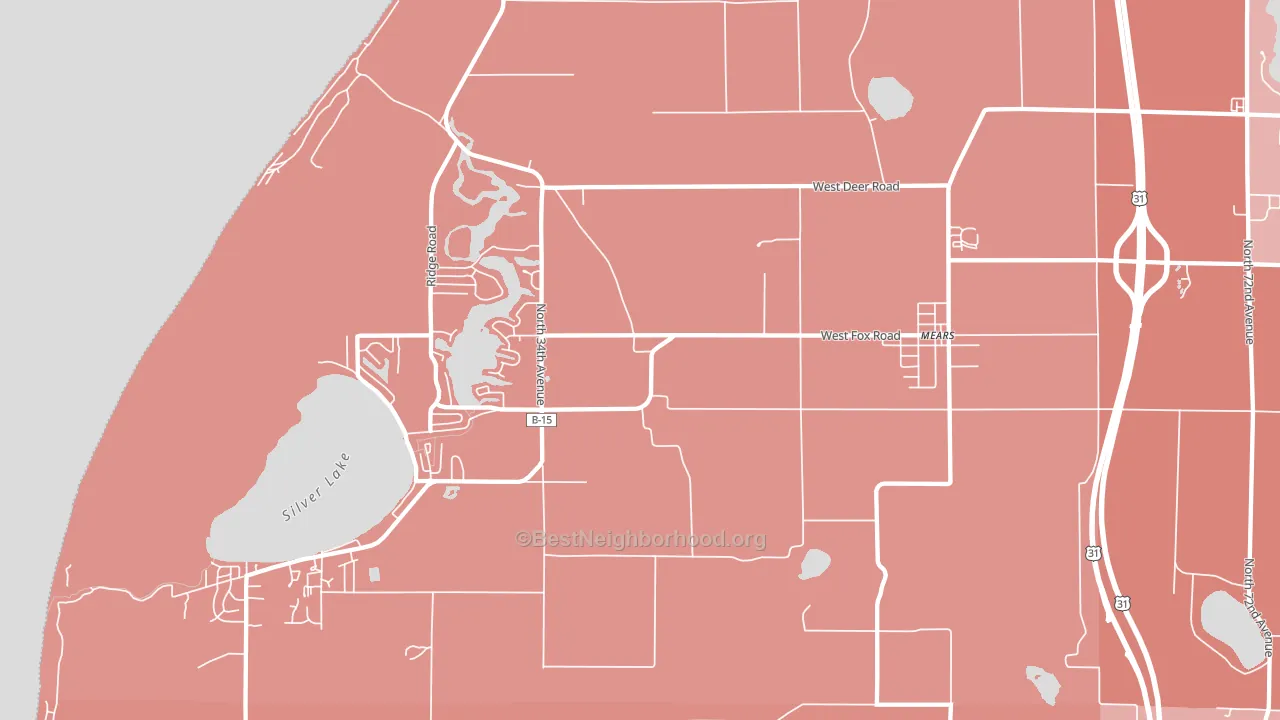 Mears, MI block-group political-lean map