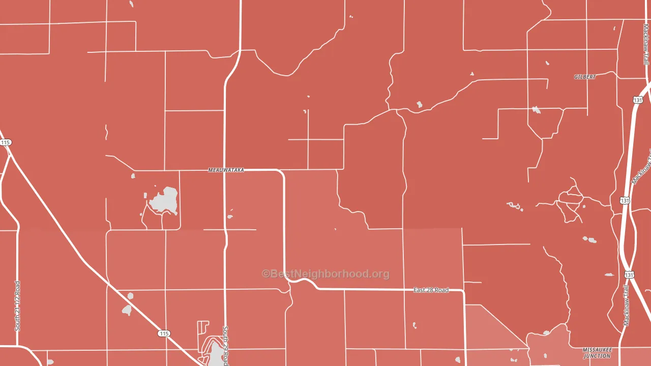 Meauwataka, MI block-group political-lean map
