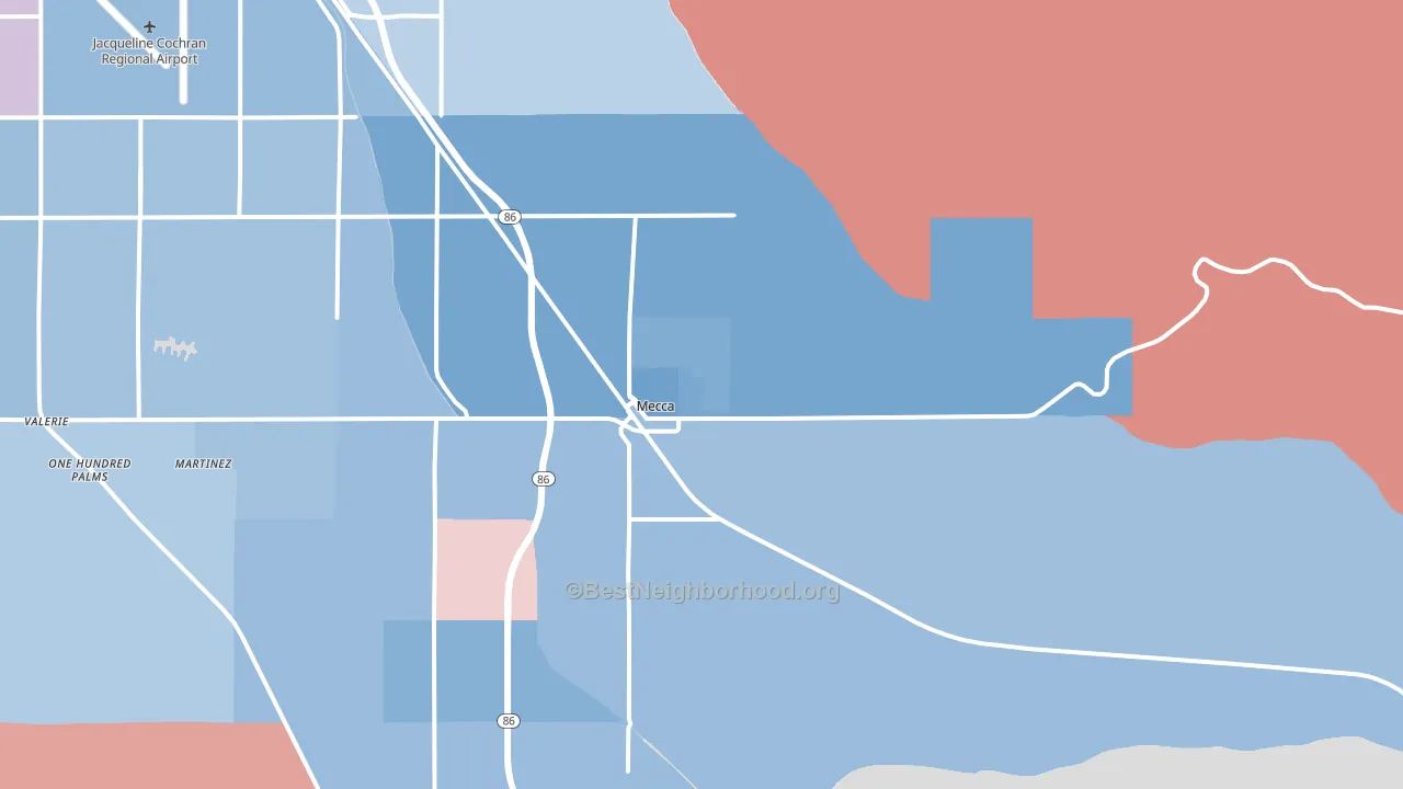 Mecca, CA block-group political-lean map