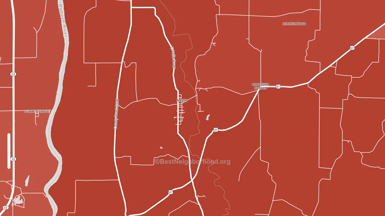 Mecca, IN block-group political-lean map