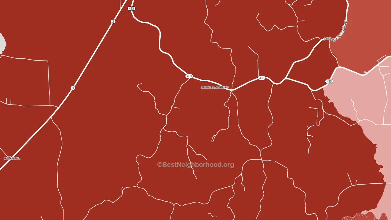 Mechanicsburg, MS block-group political-lean map