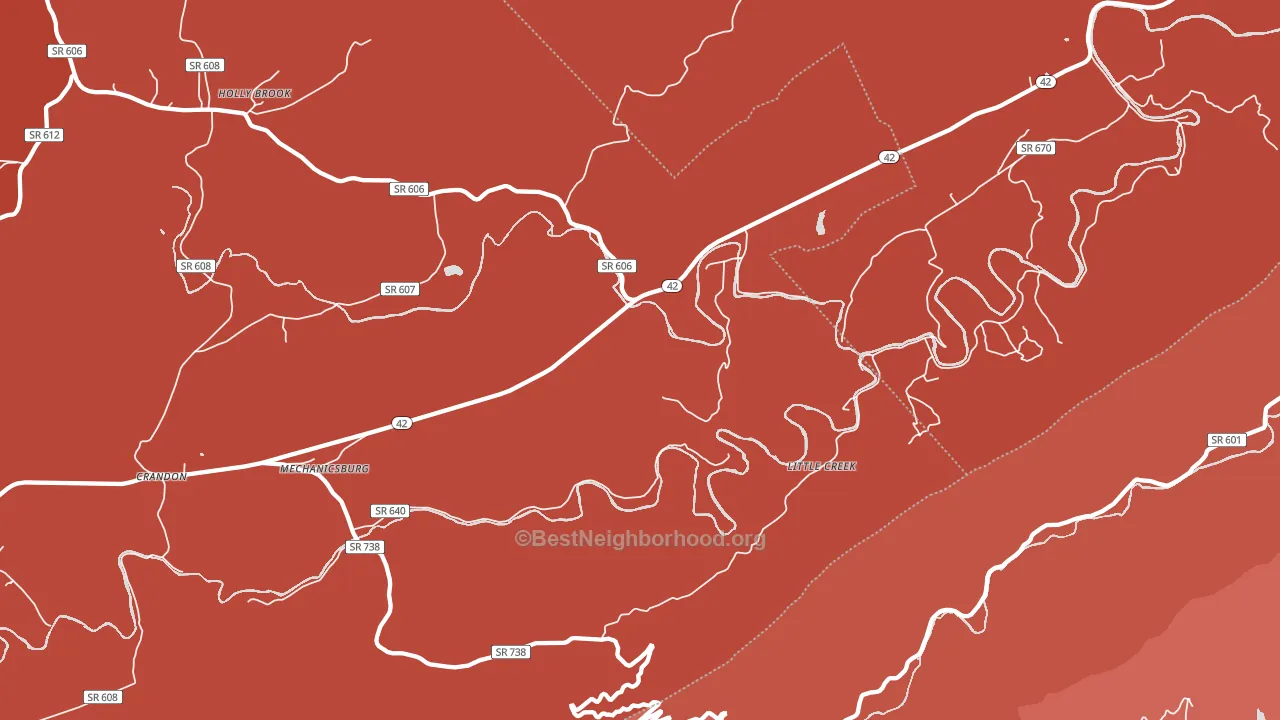 Mechanicsburg, VA block-group political-lean map