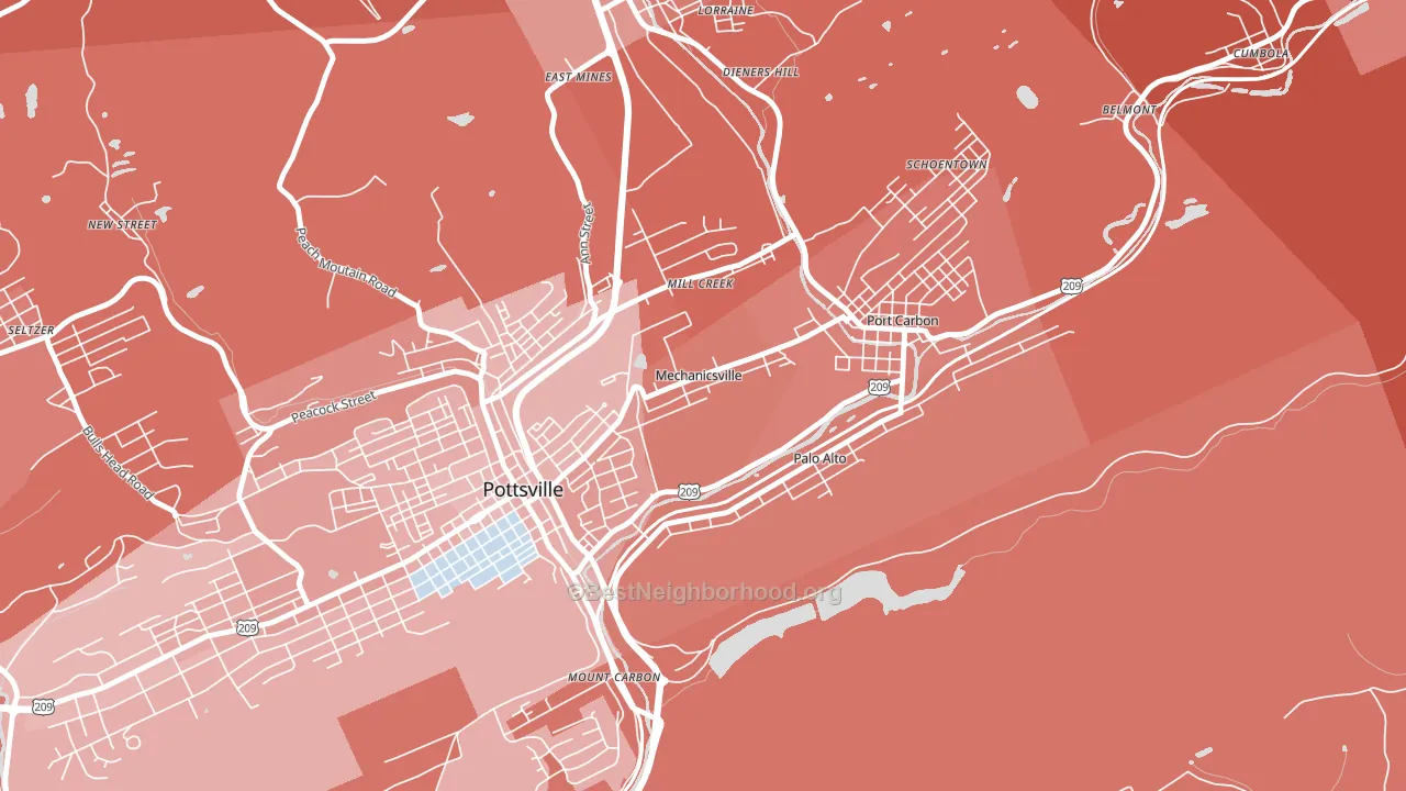 Mechanicsville, PA block-group political-lean map
