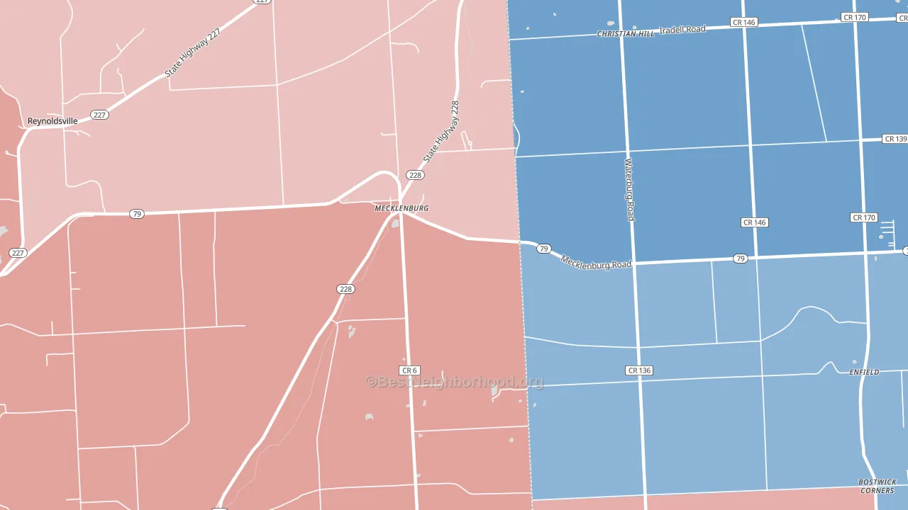 Mecklenburg, NY block-group political-lean map