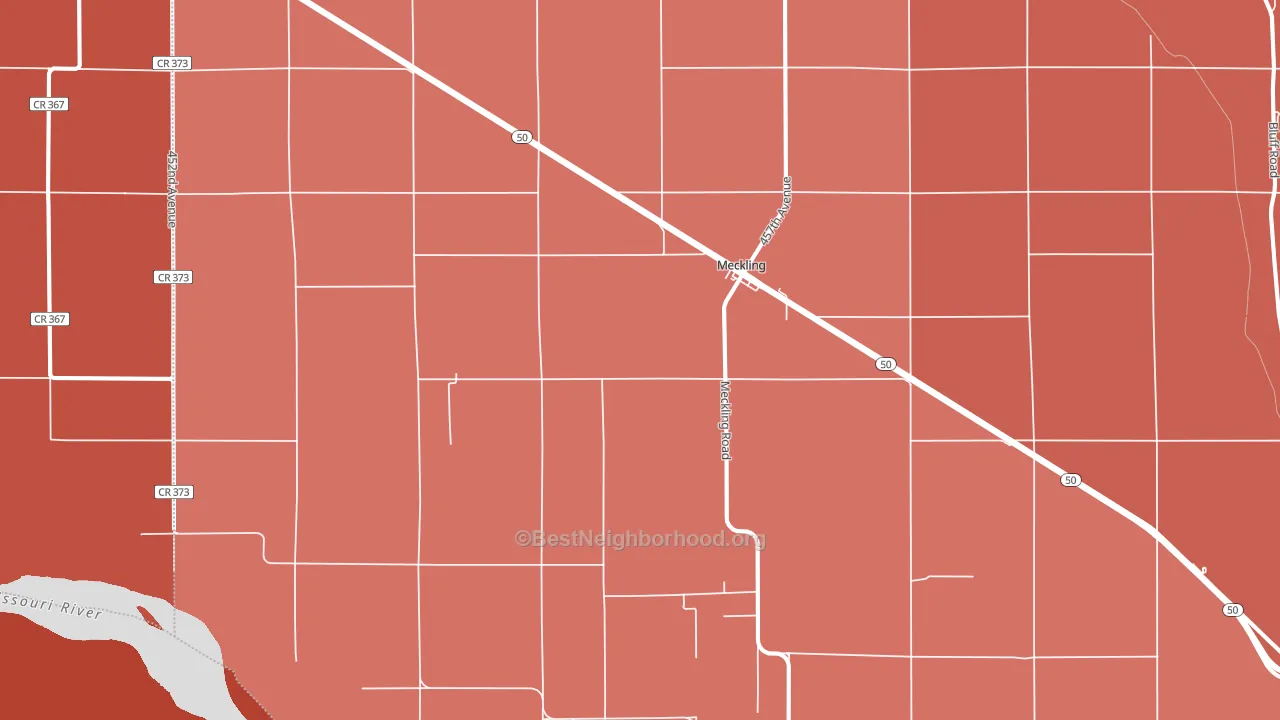 Meckling, SD block-group political-lean map