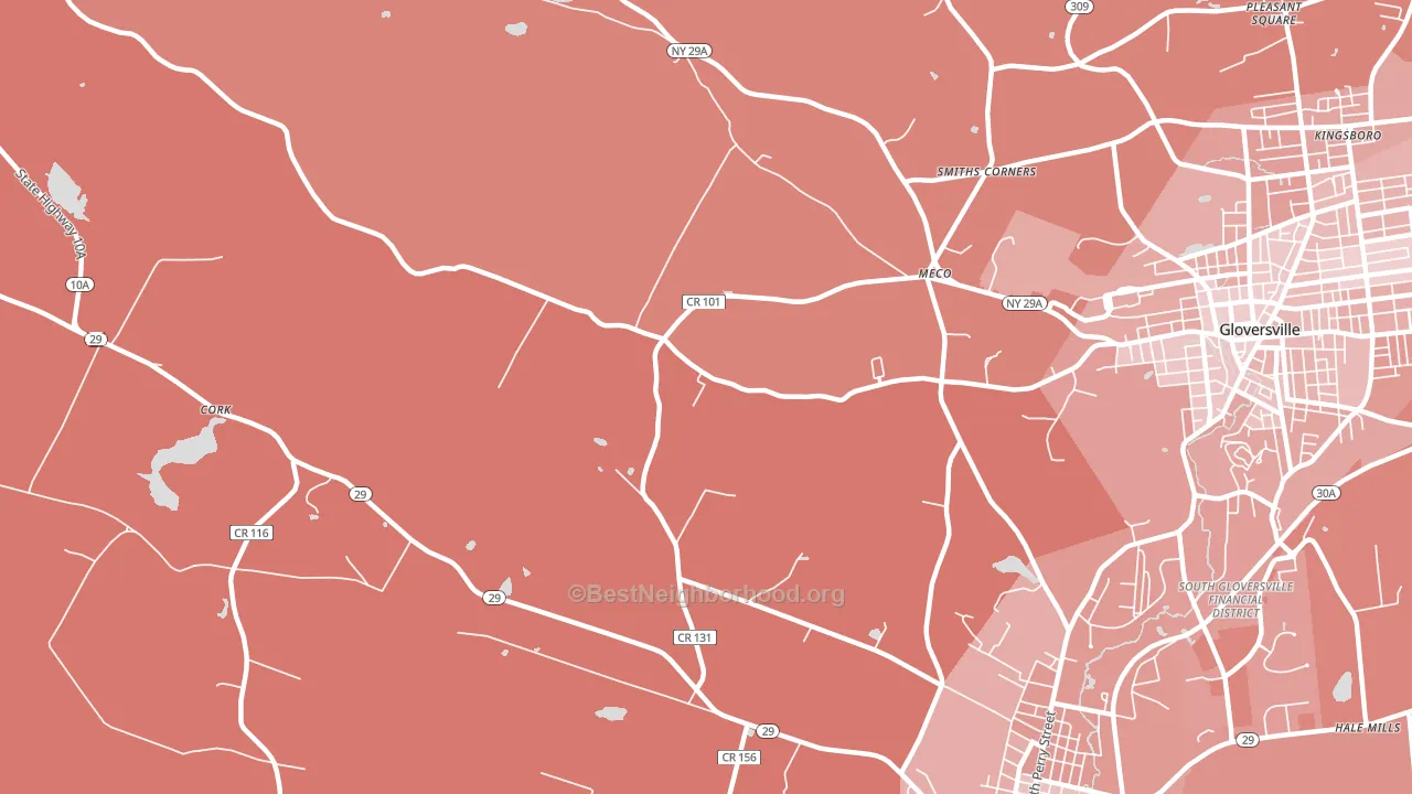 Meco, NY block-group political-lean map