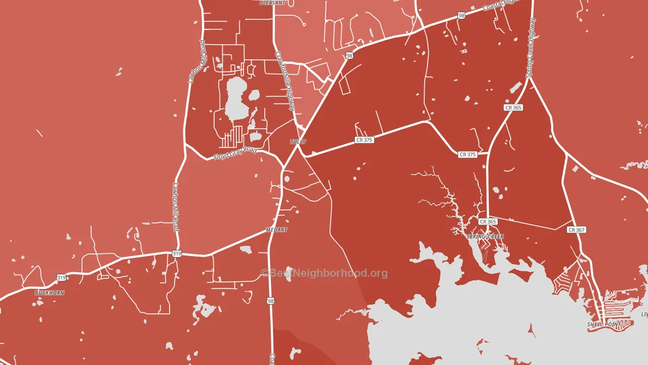 Medart, FL block-group political-lean map