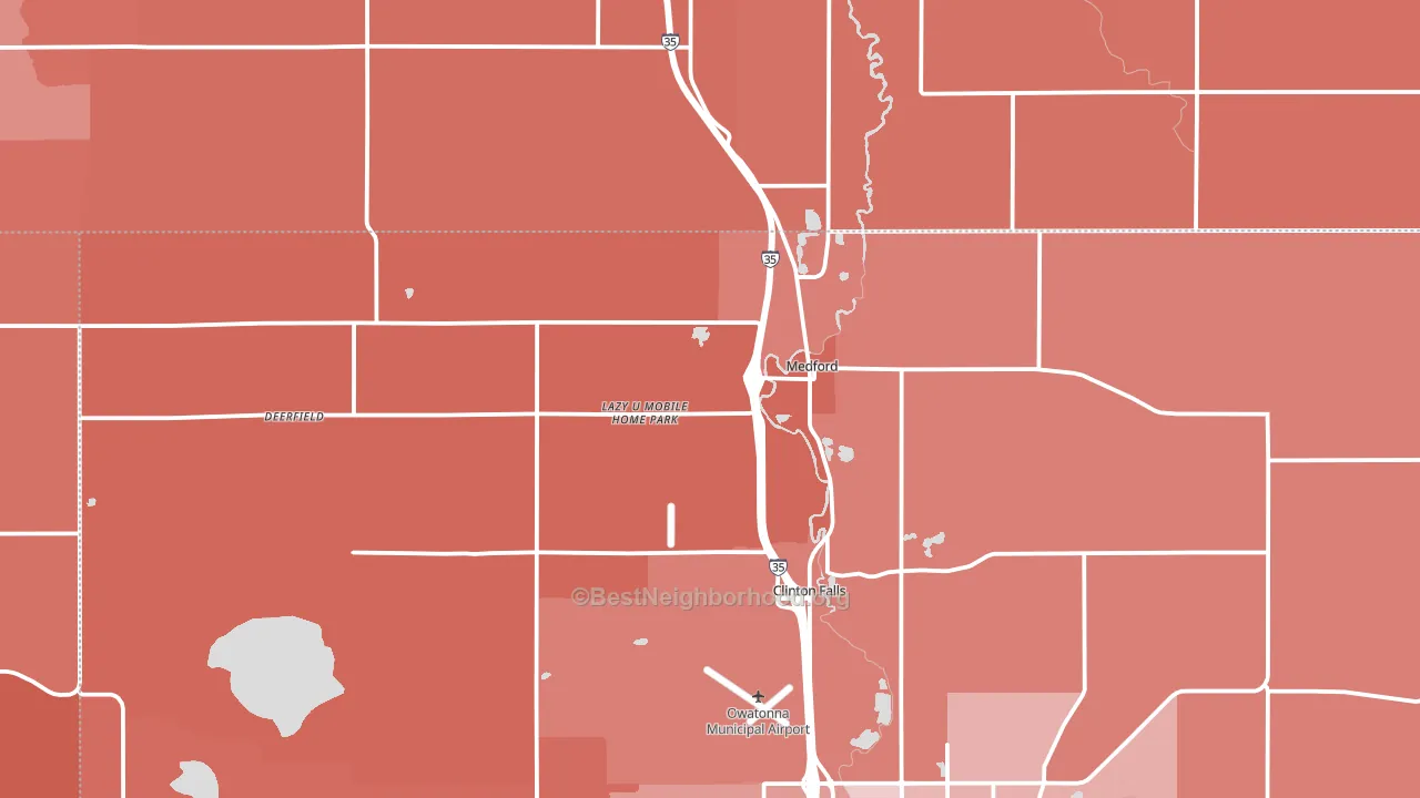 Medford, MN block-group political-lean map