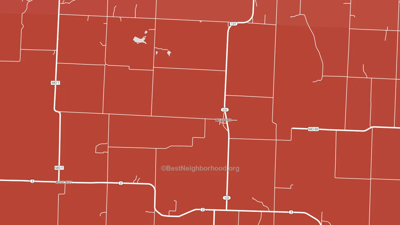 Medford, MO block-group political-lean map