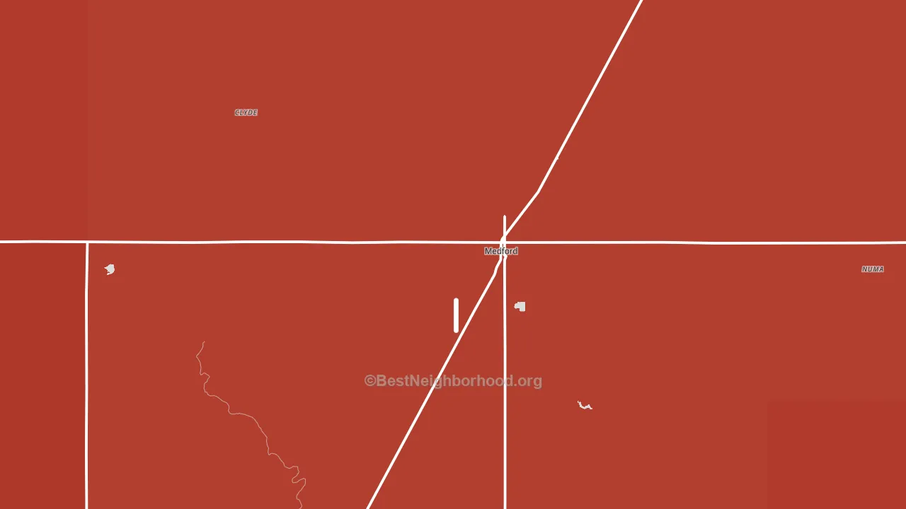 Medford, OK block-group political-lean map
