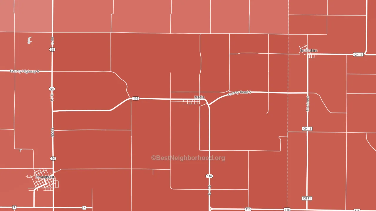 Media, IL block-group political-lean map