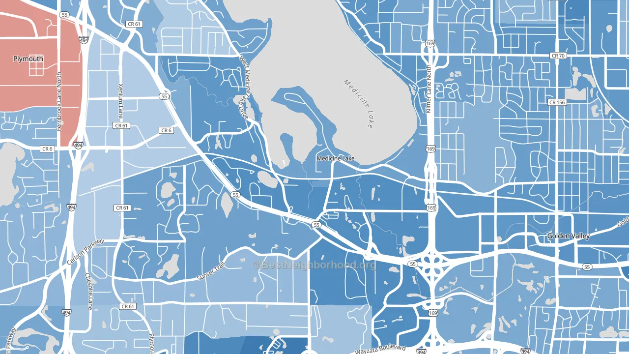 Medicine Lake, MN block-group political-lean map