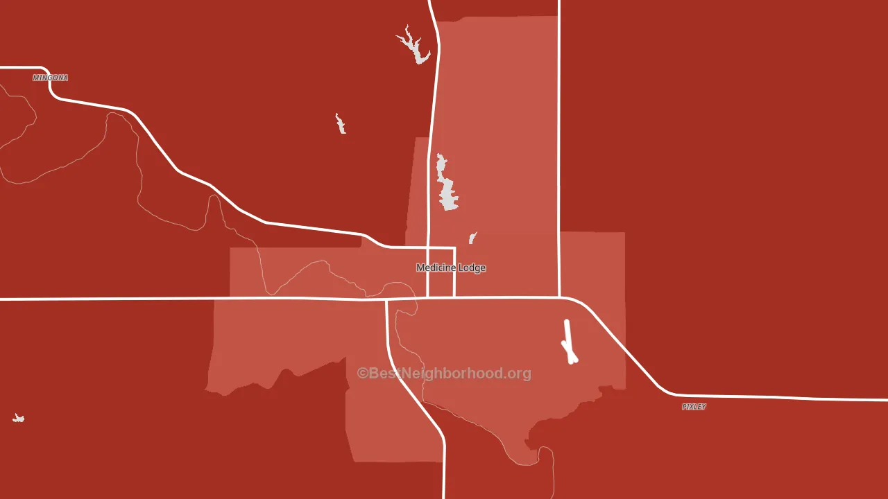 Medicine Lodge, KS block-group political-lean map