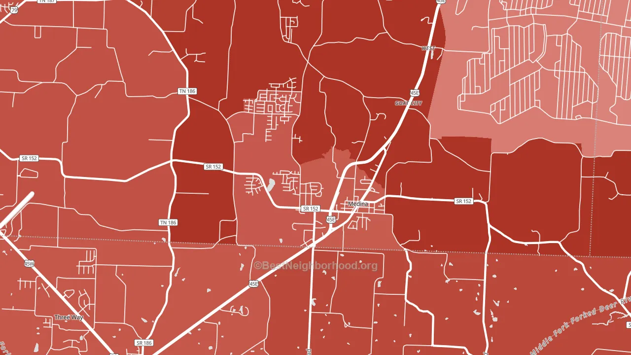 Medina, TN block-group political-lean map