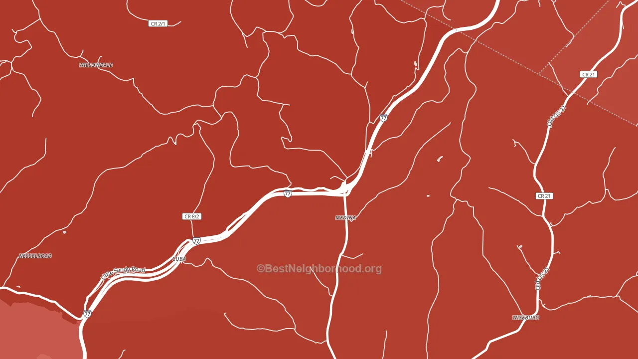 Medina, WV block-group political-lean map