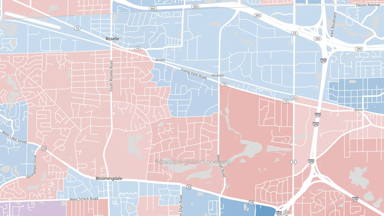 Medinah, IL block-group political-lean map