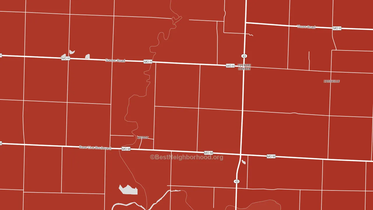 Medoc, MO block-group political-lean map