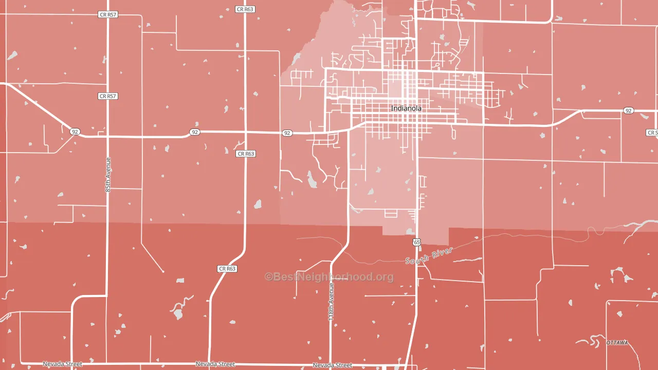 Medora, IA block-group political-lean map