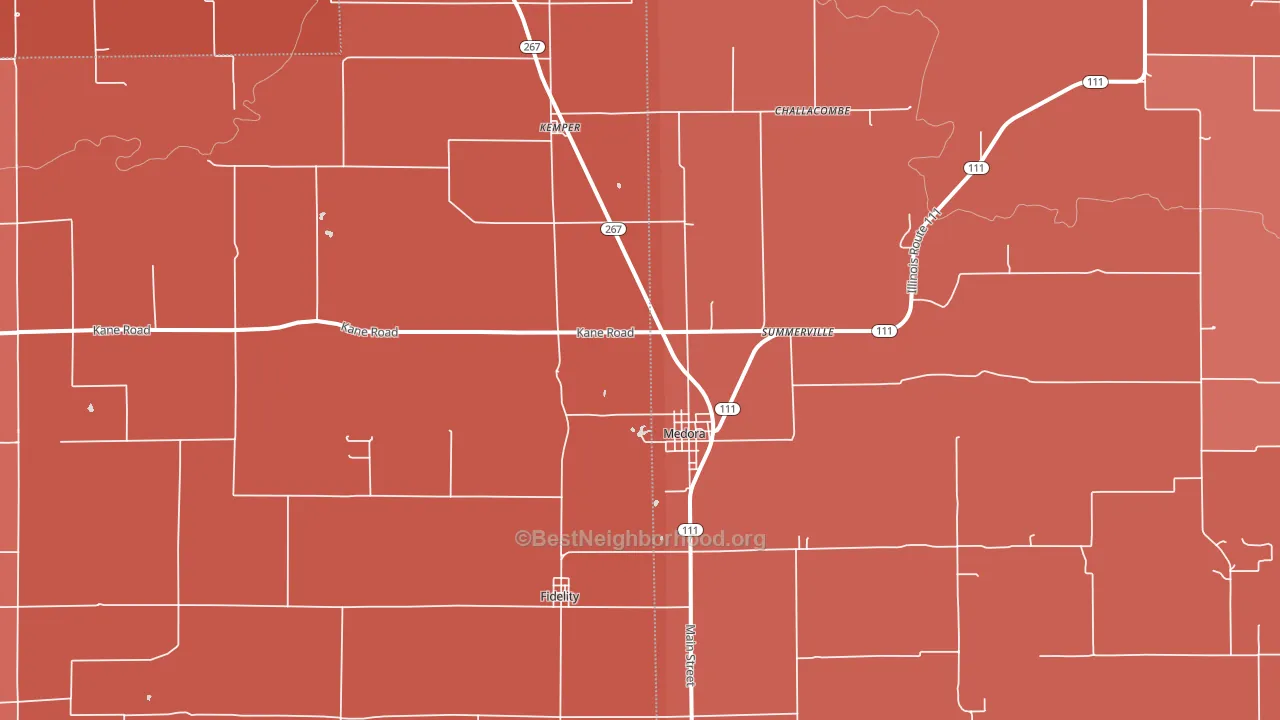 Medora, IL block-group political-lean map