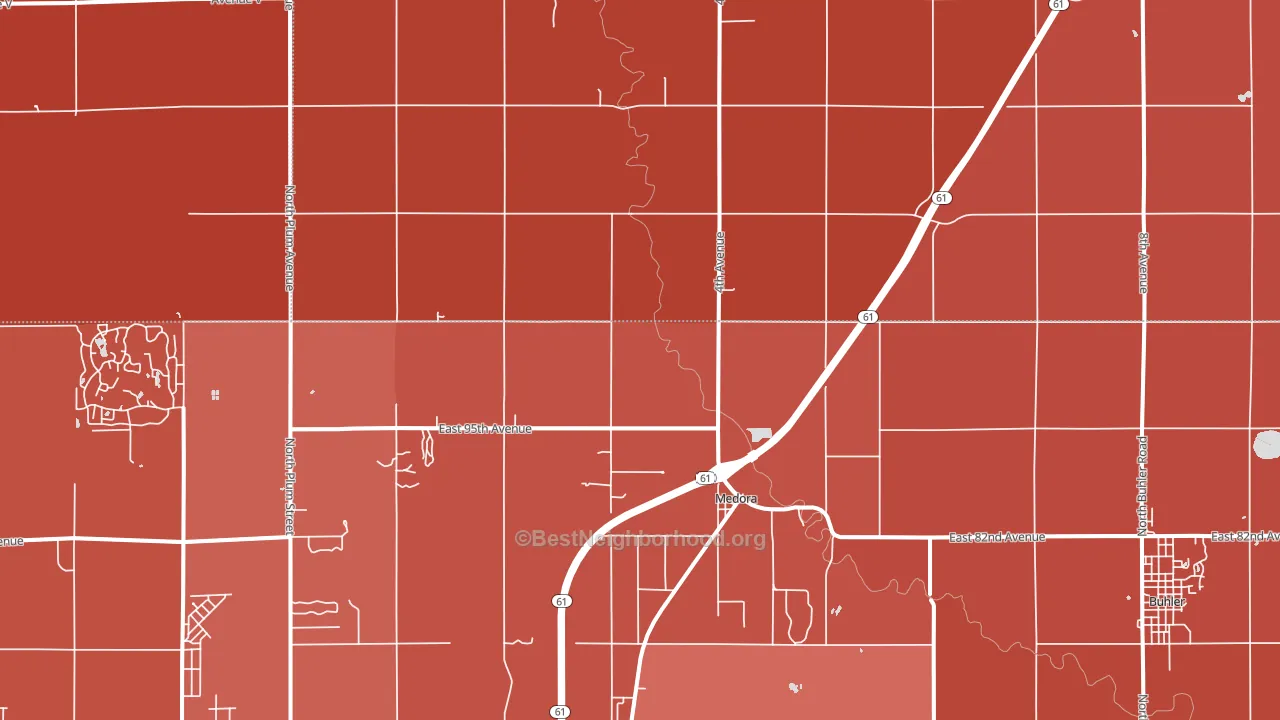 Medora, KS block-group political-lean map