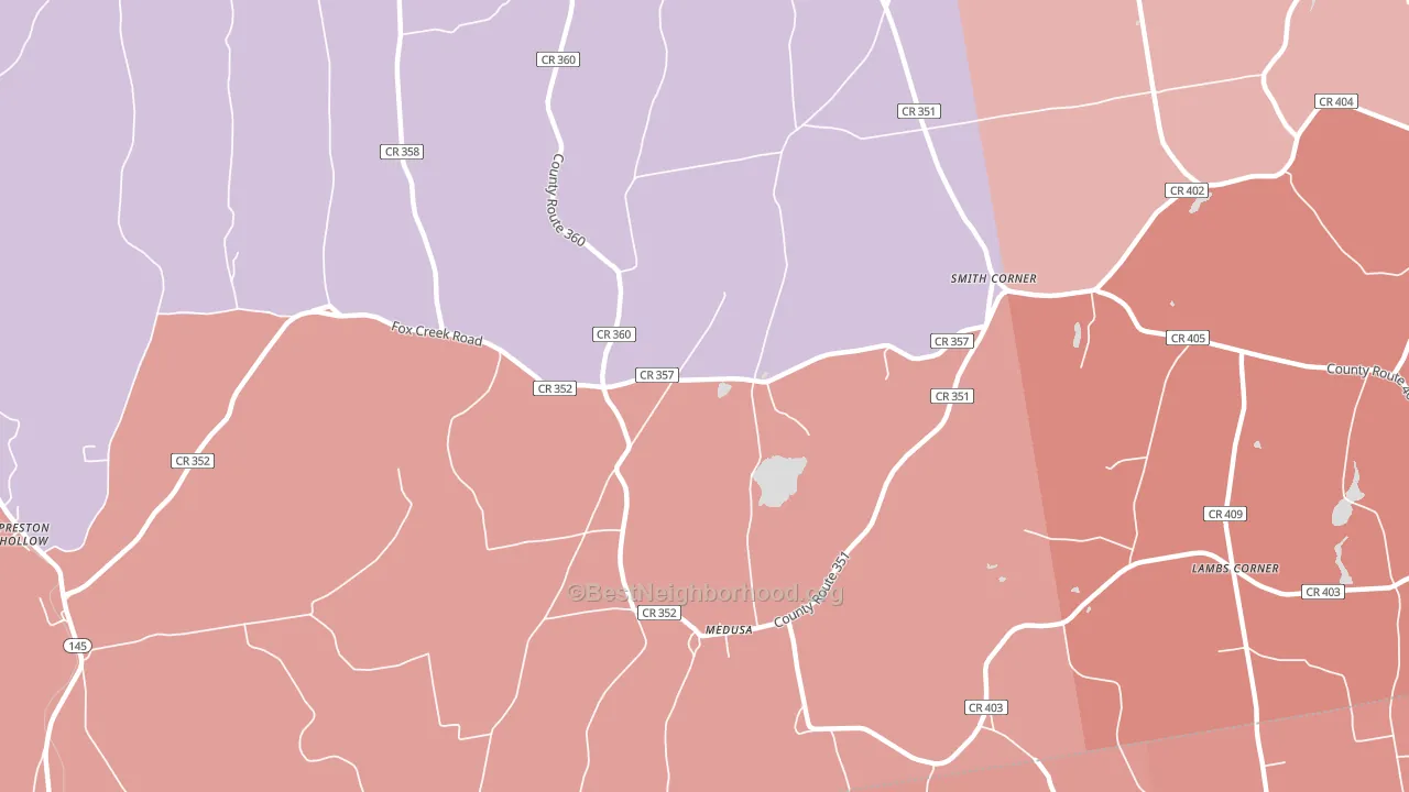 Medusa, NY block-group political-lean map