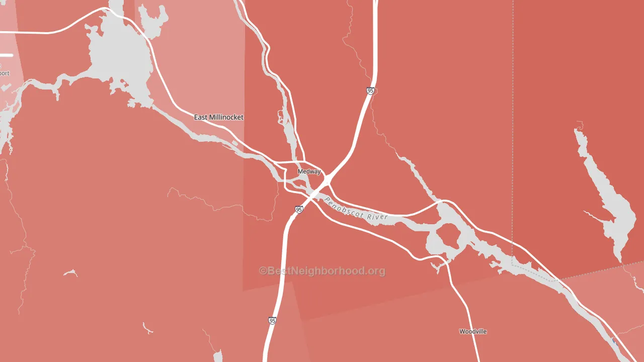 Medway, ME block-group political-lean map