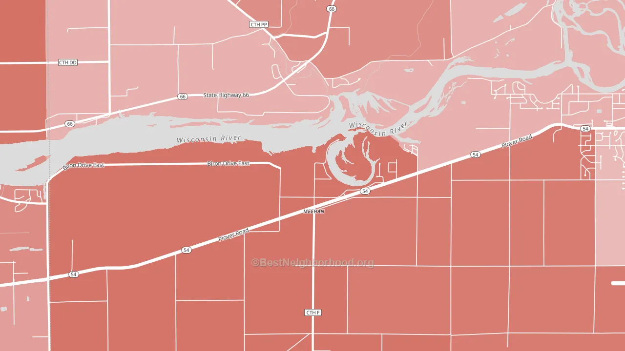 Meehan, WI block-group political-lean map