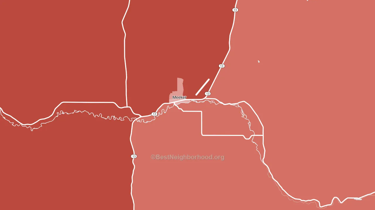 Meeker, CO block-group political-lean map