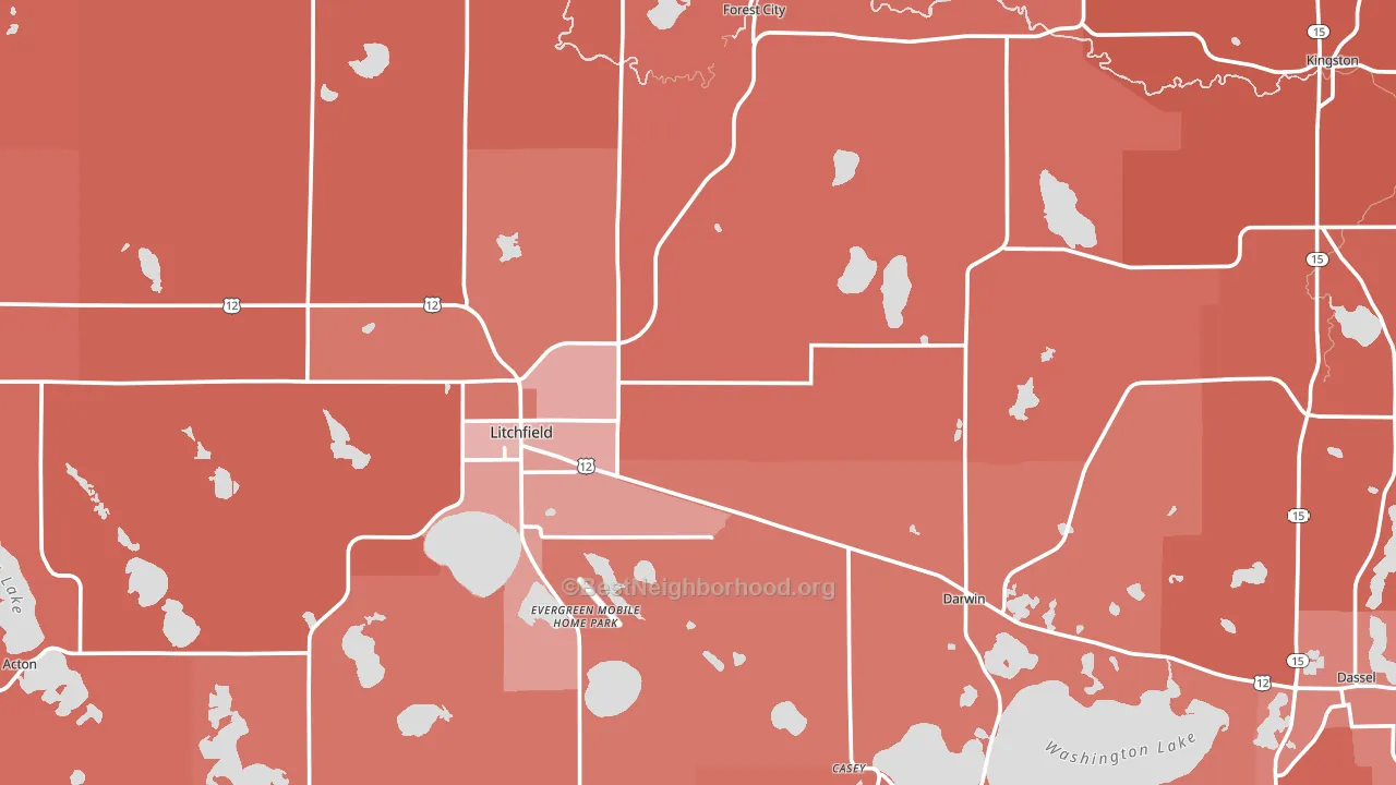 Meeker County, MN block-group political-lean map