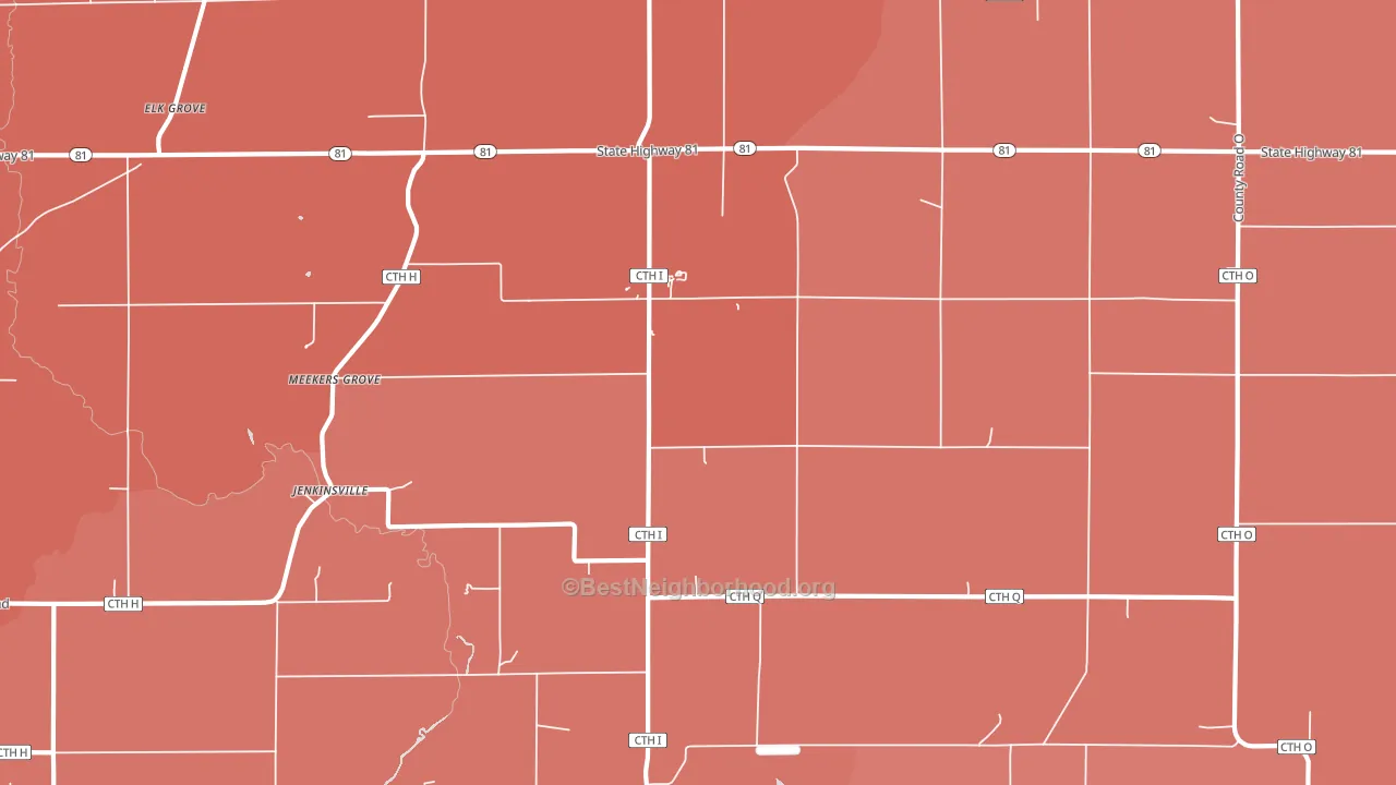 Meekers Grove, WI block-group political-lean map