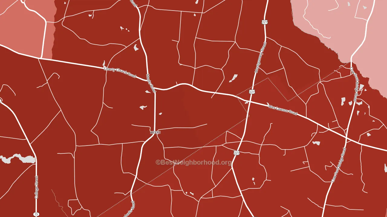 Meeks, GA block-group political-lean map