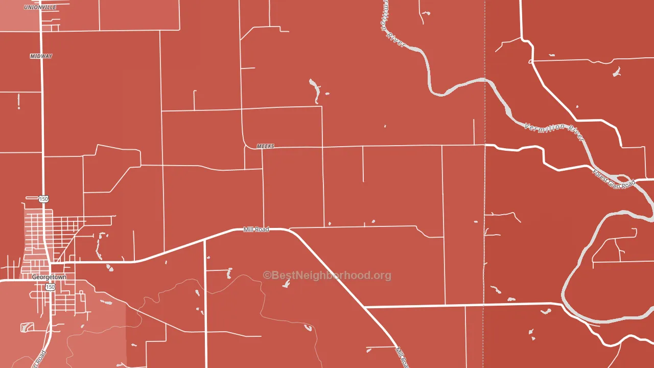 Meeks, IL block-group political-lean map