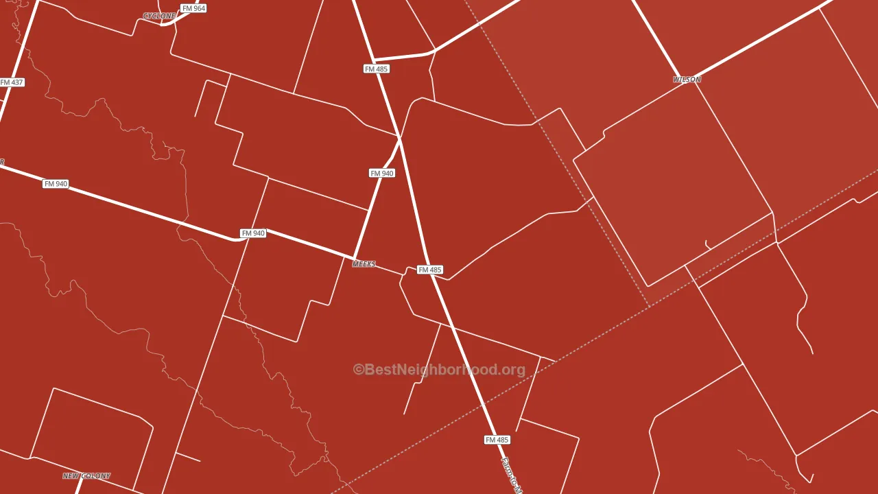 Meeks, TX block-group political-lean map